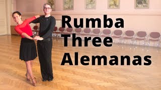 Rumba Three Alemanas  Dance Routine and Figures [upl. by Annibo]