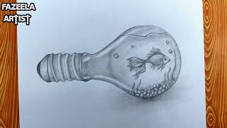 How to draw bulb manipulation with pencil  Fazeela Artist [upl. by Combe65]