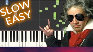 Beethoven  Für Elise SLOW EASY Piano Tutorial [upl. by Leirza899]