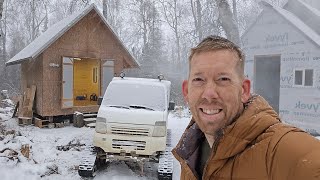 Rebuilding OffGrid Cabin at our Abandoned Homestead prepping for Alaskas winter [upl. by Tnafni]