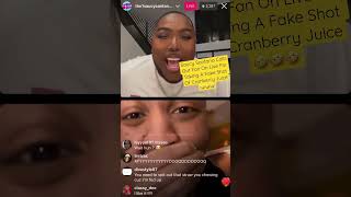 Saucy Santana Calls Out Fan On Live For Taking A Fake Shot Of Cranberry Juice 🤣🤣 [upl. by Redvers]