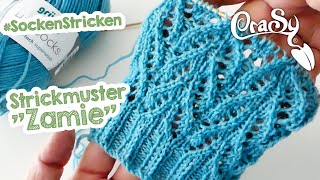 Strickmuster  Sockenmuster quotZamiequot [upl. by Satterlee]