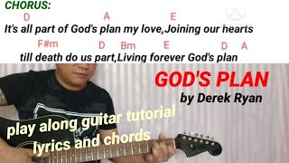 GODS PLAN by Derek Ryan play along guitar tutorial with lyrics and chords [upl. by Sasha495]