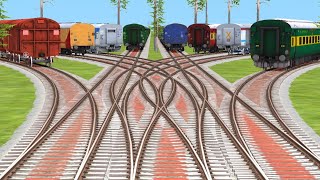 8 Trains Crossing By Curved Tracks  steam train videos  train game  train simulator 2024 [upl. by Ojaras495]