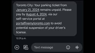 Toronto Parking Ticket Scam Be Careful [upl. by Eduj]