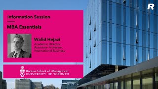 Information session on Rotman School of Management’s MBA Essentials program [upl. by Enid]