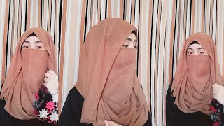 One minute Niqab tutorial  Instant Hijab Tutorial  Full Coverage Niqab style [upl. by Sell]