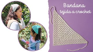 Bandana o pañoleta tejida a crochet  TUTORIAL fácil [upl. by Aloysia]