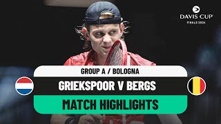 Tallon Griekspoor v Zizou Bergs Highlights  Netherlands v Belgium Davis Cup 2024 Finals Group Stage [upl. by Secunda]