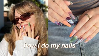 how to create aesthetic pinterest nails at home affordable for my girlies on a budget [upl. by Leumhs760]