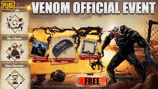 😍PUBGM X VENOM RUN CHALLENGE EVENT  GET VENOM OFFICIAL AVATAR FRAME [upl. by Sheng]