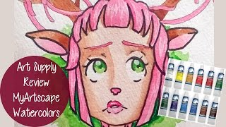 ART SUPPLY REVIEW  MyArtscape Watercolors  Oh Deer [upl. by Zabrina]