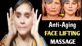 5 Min🔥AntiAging Face Lifting Massage।NonSurgical FaceLift । Defined Jawlines amp Lift Cheekbones । [upl. by Natanhoj]