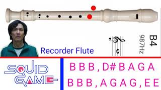 Squid Game Song  Recorder Flute Tutorial  Way Back Then  Very Easy Notation [upl. by Atnwahsal]