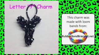 Rainbow Loom Letter Y Loom Band Charm  Made Using RubberBandBracelet Loom Bands [upl. by Taylor710]