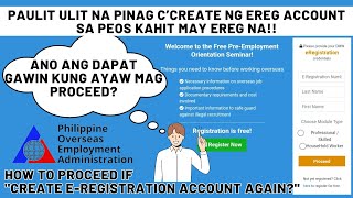 Paano maproceed ang PEOS Account  Hindi makapag proceed sa peos o dmw website kahit may ereg number [upl. by Shuping]