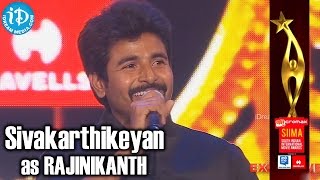 Sivakarthikeyan Imitates Rajinikanth  Exclusive Video  SIIMA 2014 Malaysia [upl. by Jean-Claude]