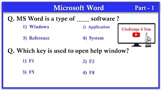 Top 100 MS Word mcq questions and answer  Microsoft Office Mcq msoffice [upl. by Llewxam]