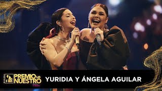 Que agonia Yuridia y Ángela Aguilar en premios lo nuestro 2024 [upl. by Nylirehc293]