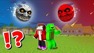 JJ and Mikey VS RED LUNAR MOON CHALLENGE in Minecraft  Maizen animation [upl. by Allekram]