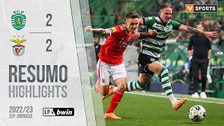 Highlights  Resumo Sporting 22 Benfica Liga 2223 33 [upl. by Lindeberg285]