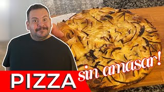 MASA de pizza SIN AMASAR 🍕 hacemos FUGAZZETA Rellena MUY FÁCIL  Tenedor Libre [upl. by Nedia]