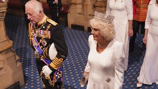 King Charles and Camilla arrive at Westminster for the state opening of parliament [upl. by Eisej]