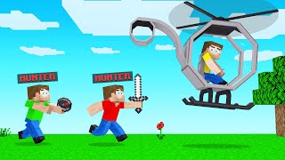 HUNTERS VS SPEEDRUNNER Helicopter In Minecraft [upl. by Ahsietal]