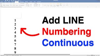 How To Add Line Numbering In Word [upl. by Atnad]