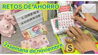 RETOS DE AHORRO💰2•semana de NOVIEMBRE 🍄‍🟫🍁🍀💌🎲💵👛 sistemadesobres retosdeahorro ahorramas [upl. by Winchester516]