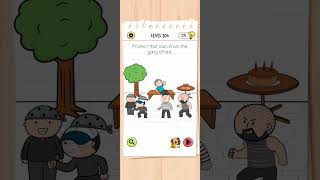 Level 204  Protect that man from attack  Brain Test  All stars  walkthrough braintest [upl. by Eidnim911]