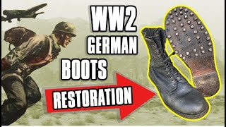 WW2 German Paratrooper Boots Restoration [upl. by Suhploda]