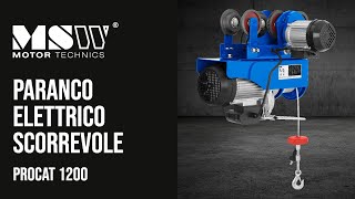 Paranco elettrico scorrevole MSW Motor Technics PROCAT 1200  Presentazione del prodotto 10060005 [upl. by Hcone]