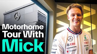 MercedesAMG F1 Motorhome Tour w Mick Schumacher 🤩 [upl. by Itida]