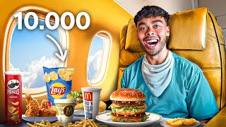 10000 Calorieën Challenge In First Class Vlucht [upl. by Kciredohr600]