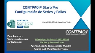 Configuracion de series y folios en CONTPAQi Comercial Start  Pro [upl. by Olenolin592]