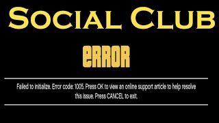 How to fix Social club failed to initialize Error code 1005 [upl. by Ingram]