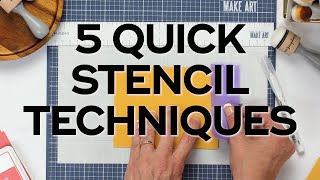 5 Quick and Easy Stencil Techniques for Cards [upl. by Aninaig]