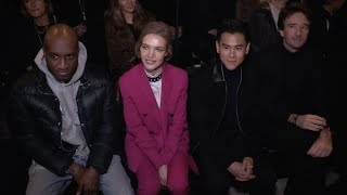 Natalia Vodianova Eddie Peng Lambert Wilson and more front row of Berluti Fashion Show [upl. by Anaigroeg]