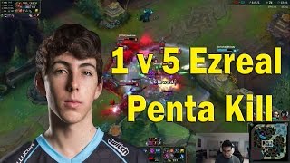 Stixxay 1v5 Ezreal Pentakill [upl. by Aicirtal]