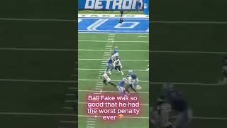 Jared Goffs ball fake was so good that the defender committed the worst penalty ever 😭 nfl lions [upl. by Lennaj648]