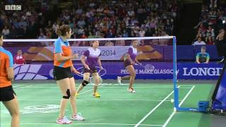 Mixed Team Bronze  SIN vs IND  WD  2014 Commonwealth Games badminton [upl. by Ycrem]