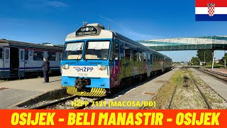 Cab Ride Osijek  Beli Manastir  Osijek M301 Railway Croatia train drivers view 4K [upl. by Abbe]