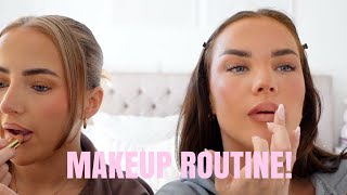 VALENTINES GRWU  GLOWY EVERYDAY MAKEUP ROUTINE  Immie and Kirra [upl. by Karole187]