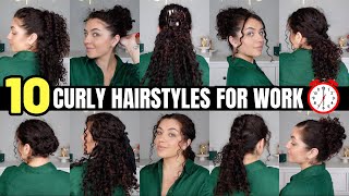 10 Easy Curly Hairstyles For Work [upl. by Barthold297]