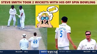 Australian Cricketer Steve Smith Took 2 Wickets While Bowling Off Spin in County Championship 2023 [upl. by Carlock127]