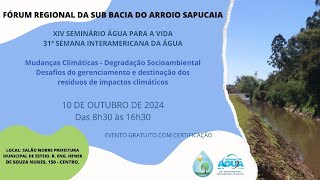 Lançamento do XIV Seminário Água para a Vida  2024 [upl. by Leeda287]