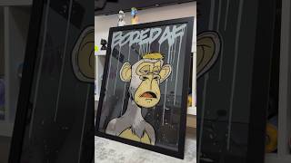 BORED APE YACHT CLUB artwork Painting on glass with gold amp speckle spray paint technique 🤩 art [upl. by Cypro]