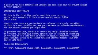 How to Fix Windows XP BSOD UNMOUNTABLEBOOTVOLUME Tutorial [upl. by Nalad]