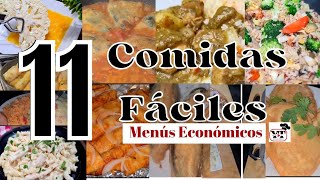 ✅️SERIE DE COMIDAS FÁCILES11 RECETAS ECONÓMICAS PARA TU MENÚ DIARIO❗️ [upl. by Colley]